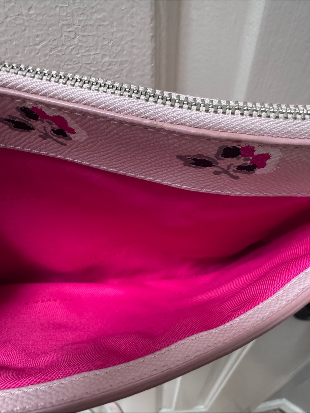 Coach Floral Print Crossgrain Leather Journal Crossbody Bag, Pink - Picture 7 of 11